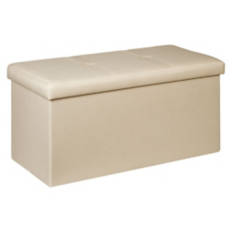 Rectangular Shaped Storage Ottoman, Ivory