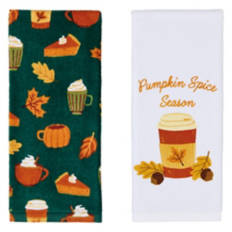 2 Pack Kitchen Towel Set - Pumpkin Spice
