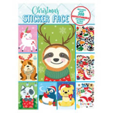 Christmas Wacky Face  Stickers - Sloth Holiday