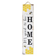 48" Tall Spring Reversible Porch Sign - Bee Home/Welcome