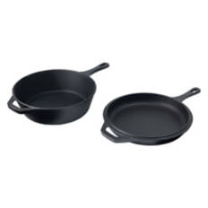 2 in 1 Cast Iron Deep Skillet