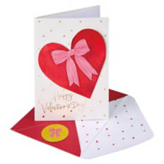 5" x 7" Valentine's Day Card - Bow