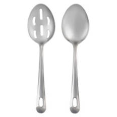 2 Piece Stainless Steel Serving Utensils - Solid/Slotted Spoon