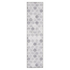 2' x 8' Oversized Washable Runner - Grey Trellis