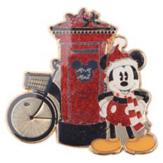 Premium Holiday Character Vintage Pin - Mickey Bicycle