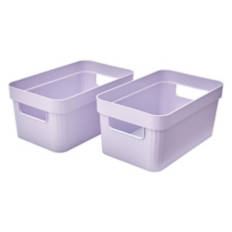 2 Pack Medium Storage Boxes, Purple