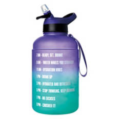 Hydration Tracker Water Bottle, Purple/Aqua