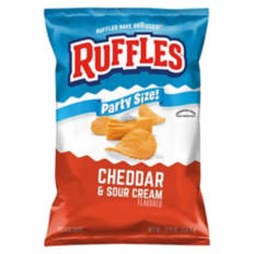 Party Size Cheddar & Sour Cream Flavored Ridge Chips, 12.5 oz