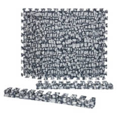 4 Pack Interlocking Foam Floor Tiles, Grey with White Dots