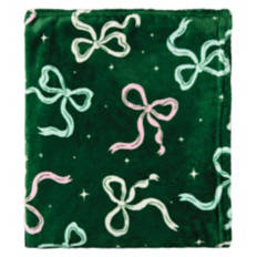 50" x 60" Christmas Throw - Bow