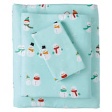 Twin Size Flannel Sheet Set - Snowman