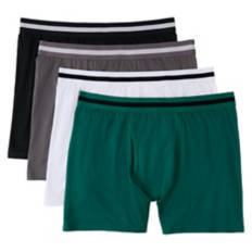4 Pack Men's Boxer Briefs - Black/Grey/Green/White, M