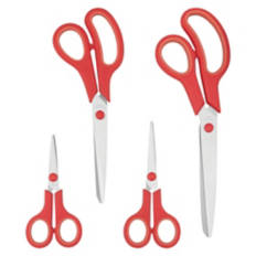 4 Piece Scissors Set, Red