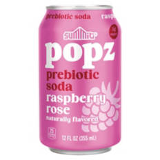 Raspberry Rose Flavored Prebiotic Soda, 12 fl oz can