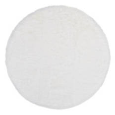 3' Super Soft Round Faux Fur Rug, White