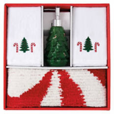 4 Pack Holiday Bathroom Set - Peppermint