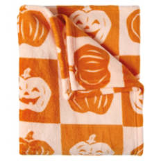 50" x  60" Halloween Super Soft Throw - Pumpkin Checker
