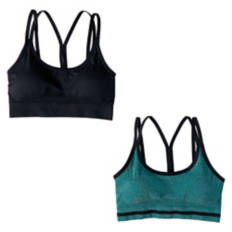 2 Pack Seamless Fitness Bra - Green/Black, XL