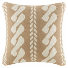 Soft Cable Knit Pillow, Taupe Jacquard Knit