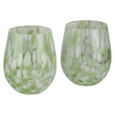 2 Pack Confetti Tumbler Glassware, Green