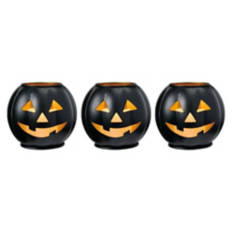 3 Pack Small Jack O Lanterns, Black