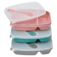 2 Compartment Food Storage Containers, Pink & Green