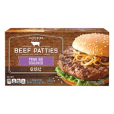 Prime  Rib Seasoned Beef Patties, 6 count