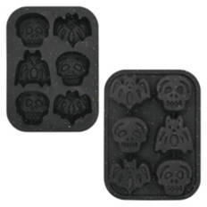 Halloween Cakelet Pan - Bat/Skull, Black