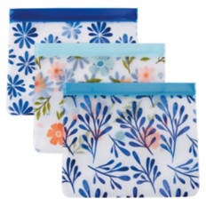 3 Pack PEVA Storage Bags - Floral