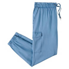 Ladies Chambray Cargo Jogger - Blue, M