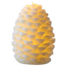 LED Novelty Holiday Candle - Ivory Glitter Pinecone