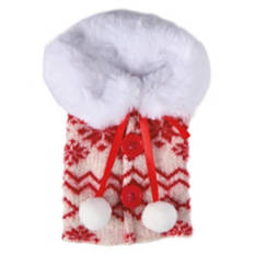 Ugly Sweater Wine Bottle Cover - Fur Red