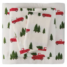 Queen Size Flannel Sheet Set - Trucks