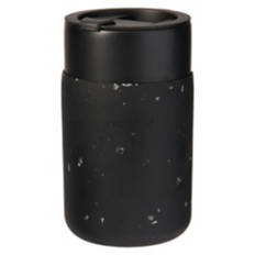 Ceramic & Silicone Terrazzo Travel Mug, Black