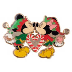 Premium Holiday Character Vintage Pin - Mickey Minnie