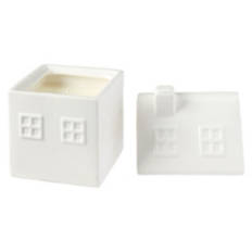 Village House Candle - Peppermint & Vanilla, Tall White