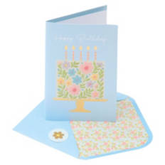 5" x 7" Greeting Card - Cake Embroidered