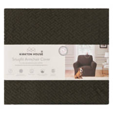Super Soft Knit Armchair Cover, Dark Gray