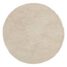 3' Super Soft Round Faux Fur Rug, Beige