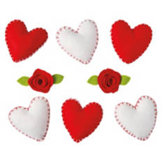 Decorative Valentine's Day Bowl Filler - Heart, Red/White