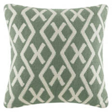 Soft Cable Knit Pillow, Green Jacquard Knit