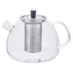 Round Shaped Clear Glass Teapot