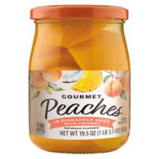 Gourmet Peaches in Pineapple Juice with Coconut Flavor, 19.5 oz