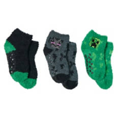 3 Pack Children's Minecraft Fuzzy Socks, 6-8