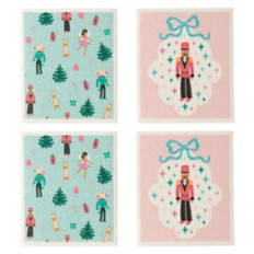 4 Pack Swedish Dish Cloths - Nutcracker