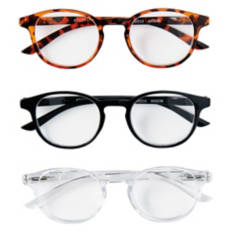 3 Pack Men's Reading Glasses - Clear/Black/Tort, 2.0