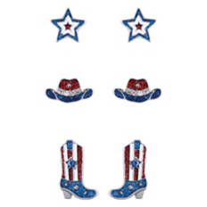 3 Pack Cowboy Earrings