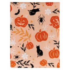 70" Round Halloween Vinyl Tablecloth - Pumpkins