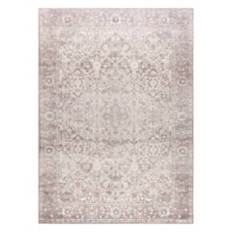 5' x 7' Chenille Washable Area Rug - Beige Medallion