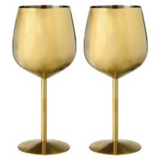 2 Pack Wine Glasses Set, Gold
